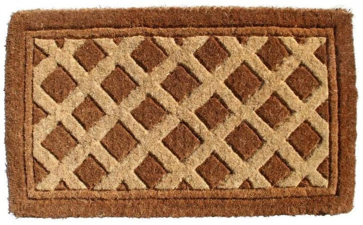 Outdoor Coconut Fiber Diamonds Door Mat (2'6 X 1'6) Brown