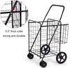 MISC Utility Folding Shopping Cart Swivel Wheels Easy Storage Black Steel