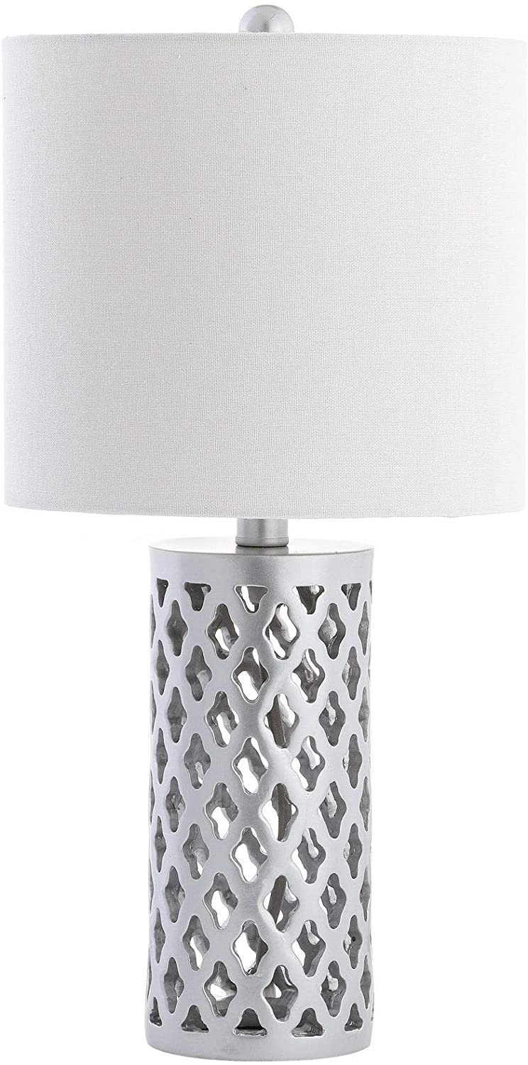 Lighting 21 inch Led Table Lamp Silver Modern Contemporary Transitional Nickel Bulbs Included Energy Efficient