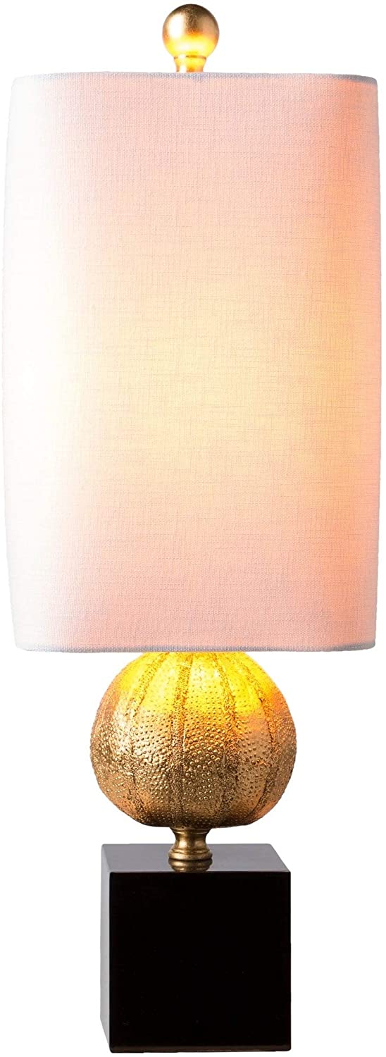 Table Lamp Gold Base White Shade Beige Transitional