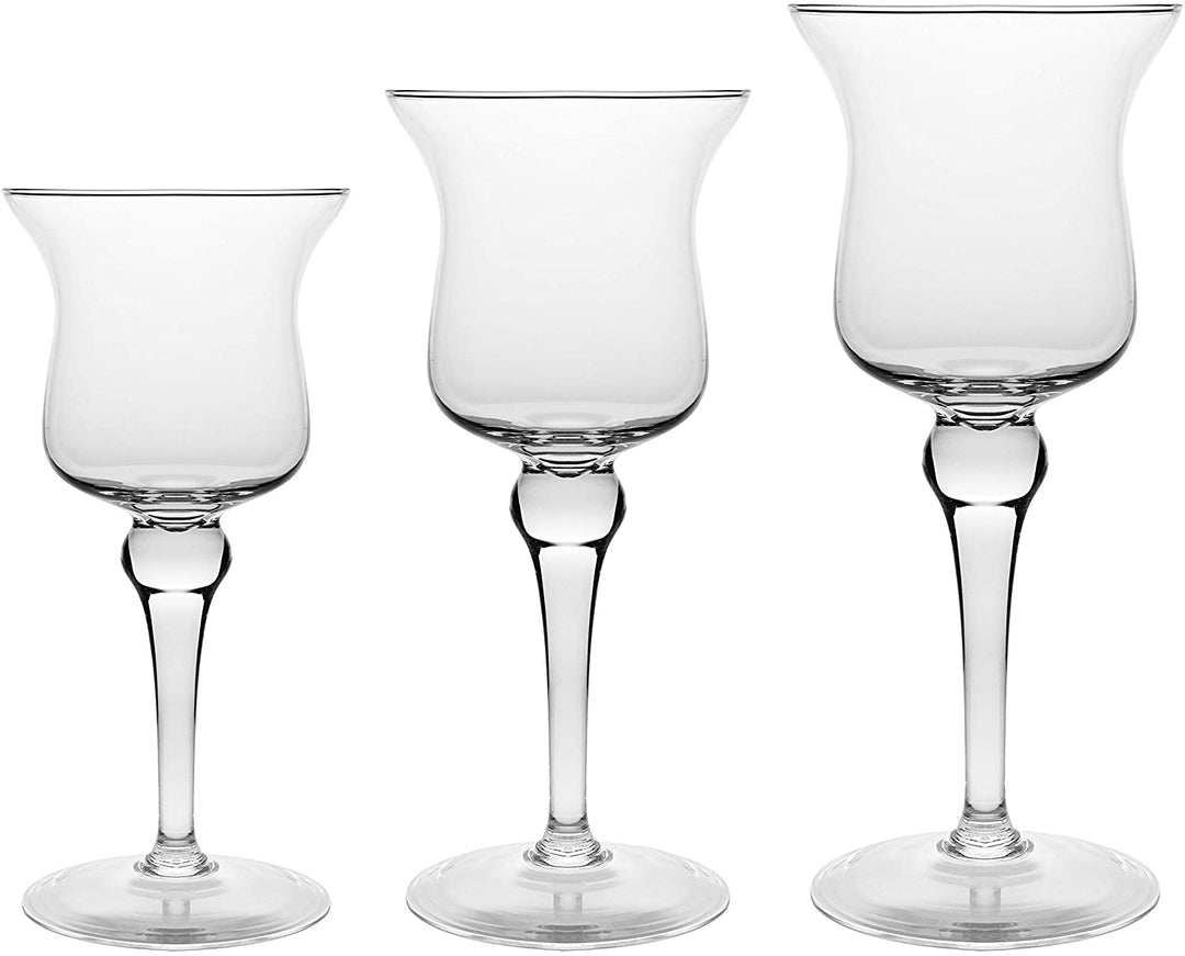 Set 3 Pillar Candle Holders Clear