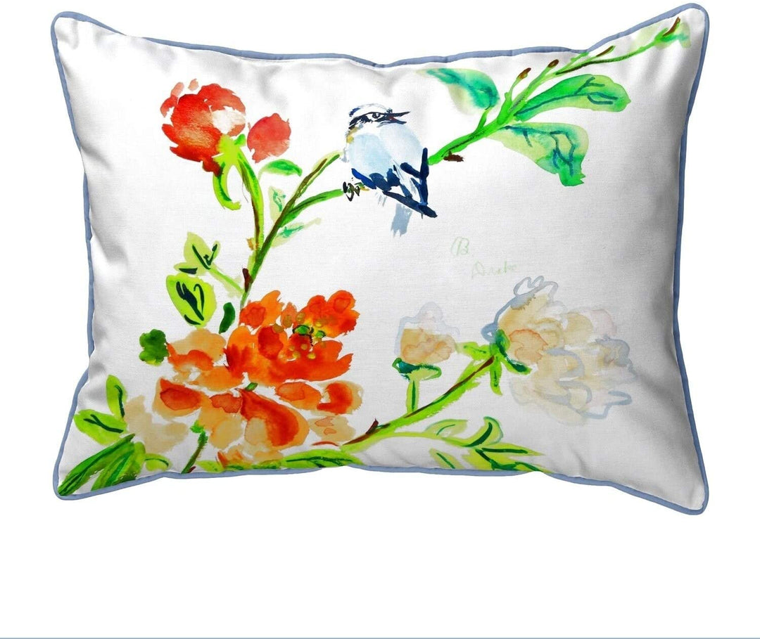 Blue Bird Flowers Large Pillow 16x20 Color Graphic Casual