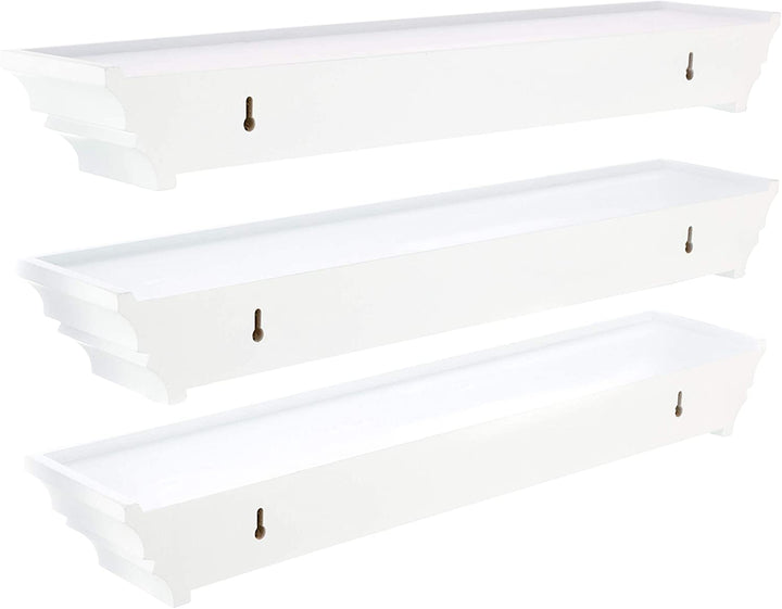 Kg Wall Shelf Set 3 White 24" - Diamond Home USA