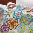 OS 4 Piece Paisley Themed Quilt Full Queen Set Medallion Floral Pattern Gorgeous Flowers Motif Boho Chic Hippie French Country Design Red Purple Green