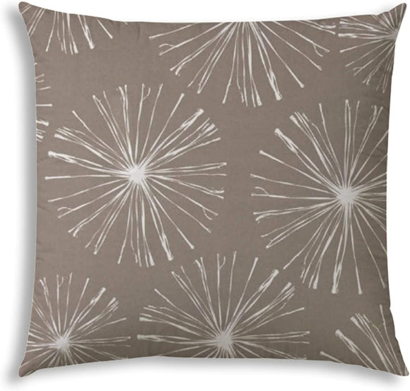 Fireworks Taupe Indoor/Outdoor Pillow Sewn Closure N/ Color Graphic Modern Contemporary Polyester Water Resistant