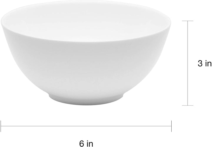 Time White Tall Cereal Bowl (Set 6) Off/White Solid Modern Contemporary Round Porcelain 6 Piece Dishwasher Safe Microwave - Diamond Home USA