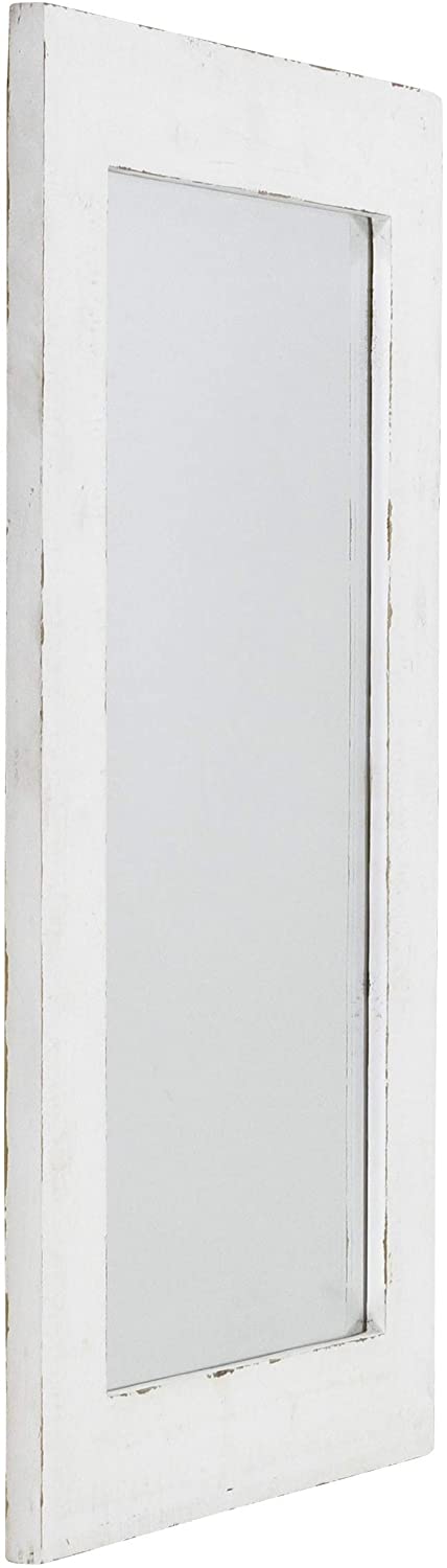 Wall Mirror White 30 X 20 30" h 20" w 1" d Farmhouse Traditional Beveled Glass