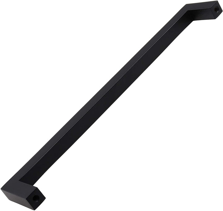 5 Pack 7 9/16 inch Center Solid Square Bar Pull Black Modern Contemporary Metal Matte