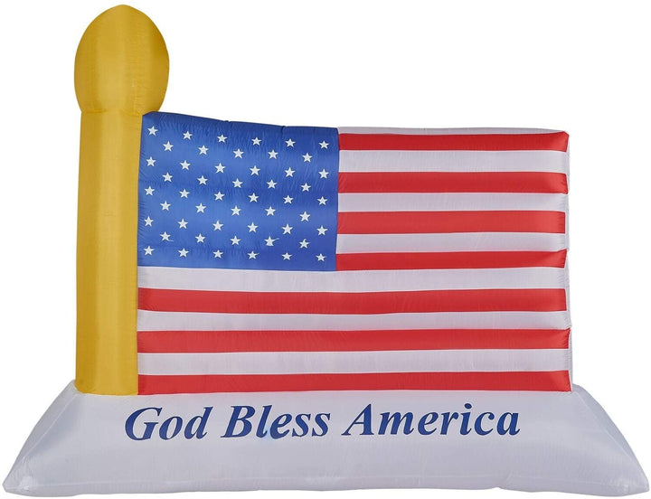 10 ft Wide American Flag low Up Inflatable Lights Storage