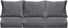 Charcoal Indoor/Outdoor Corded Sofa Cushion Set Grey Solid Modern Contemporary Traditional Transitional Polyester Fade Resistant Uv Water
