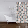 Mid Century Ovals Pink Shower Curtain by Pink Geometric Modern Contemporary Polyester