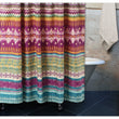 72 Inch Bohemian Shower Curtain Southwest Tribal Vibe Motif Design Hippie Rainbow Tie Dye Blend Fushsia Gold Vivid Pink Purple Teal Blue Abstract - Diamond Home USA