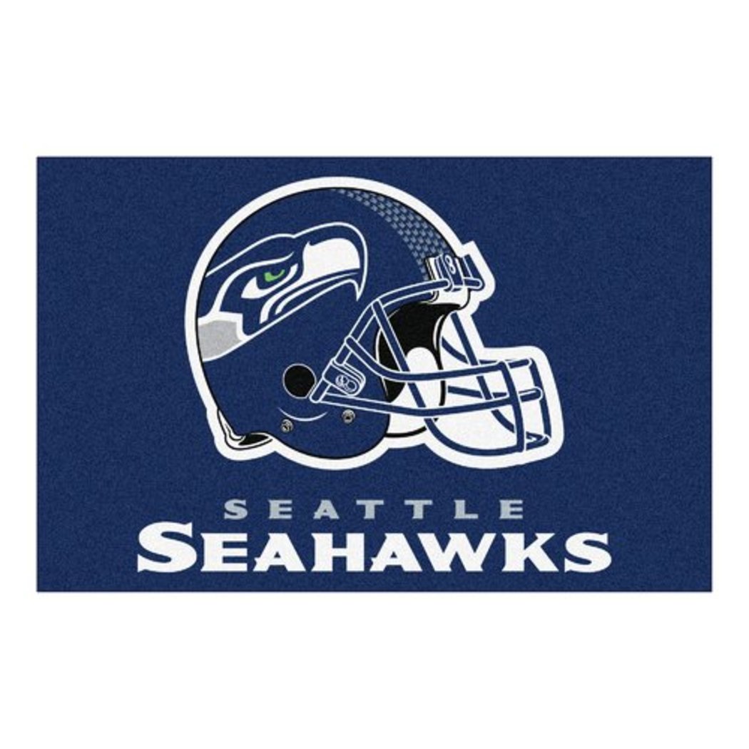 19" X 30" Inch NFL Seahawks Door Mat Printed Logo Football Themed Sports Patterned Bathroom Kitchen Outdoor Carpet Area Rug Gift Fan Merchandise - Diamond Home USA