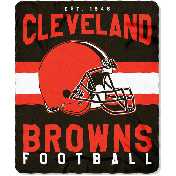 NFL Browns Throw Blanket 50 X 60 Inches Football Themed Bedding Sports Patterned Team Logo Fan Merchandise Athletic Team Spirit Fan White Burnt Orange