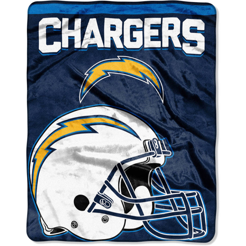 Nfl Chargers Throw Blanket 55 X 70 Inches Football Themed Bedding Sports Patterned Team Logo Fan Merchandise Athletic Team Spirit Fan Blue Navy Gold