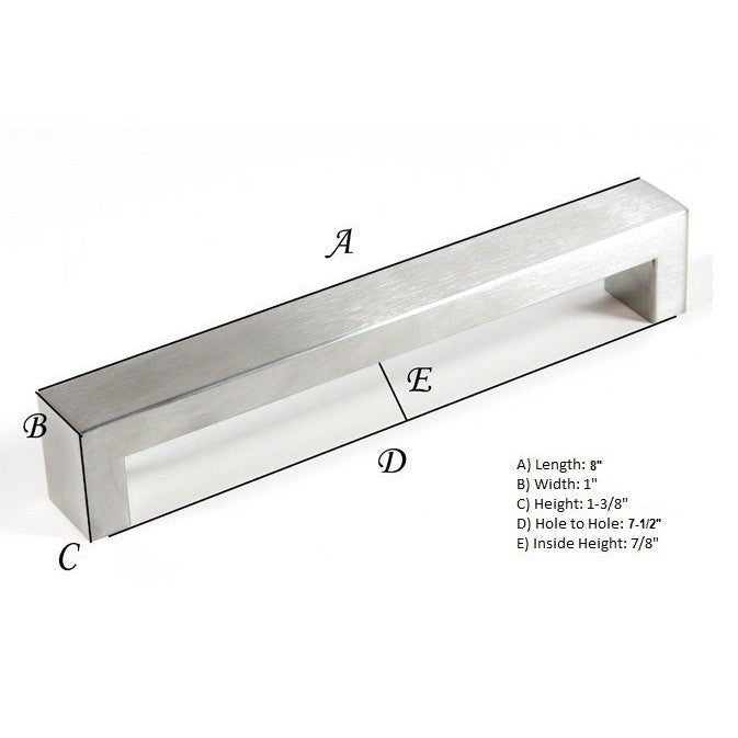 8-Inch (203mm) BOLD Design Stainless Steel Brushed Nickel Contemporary Cabinet Bar Pulls (Set of 25)