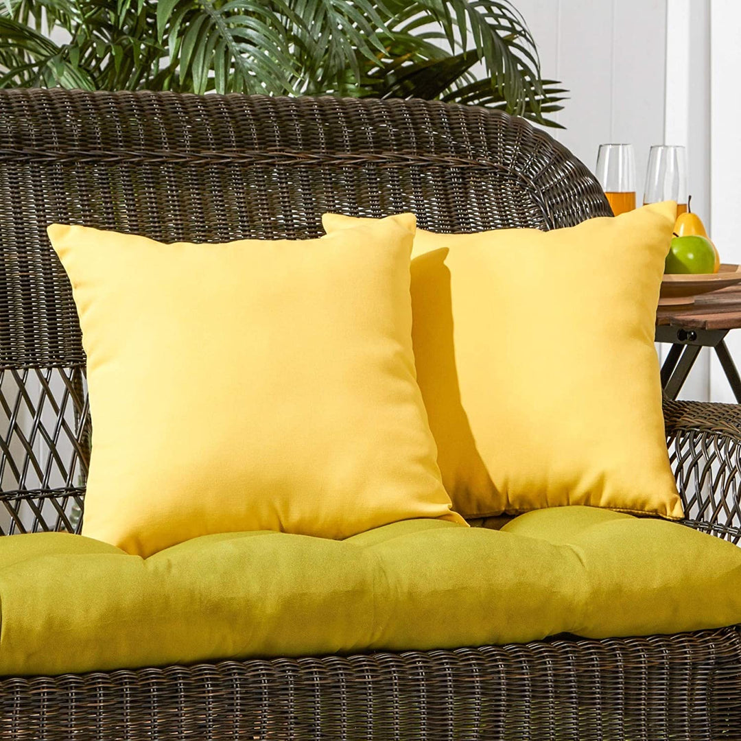 Driftwood Yellow Outdoor 17 inch Accent Pillow (Set 2) Solid