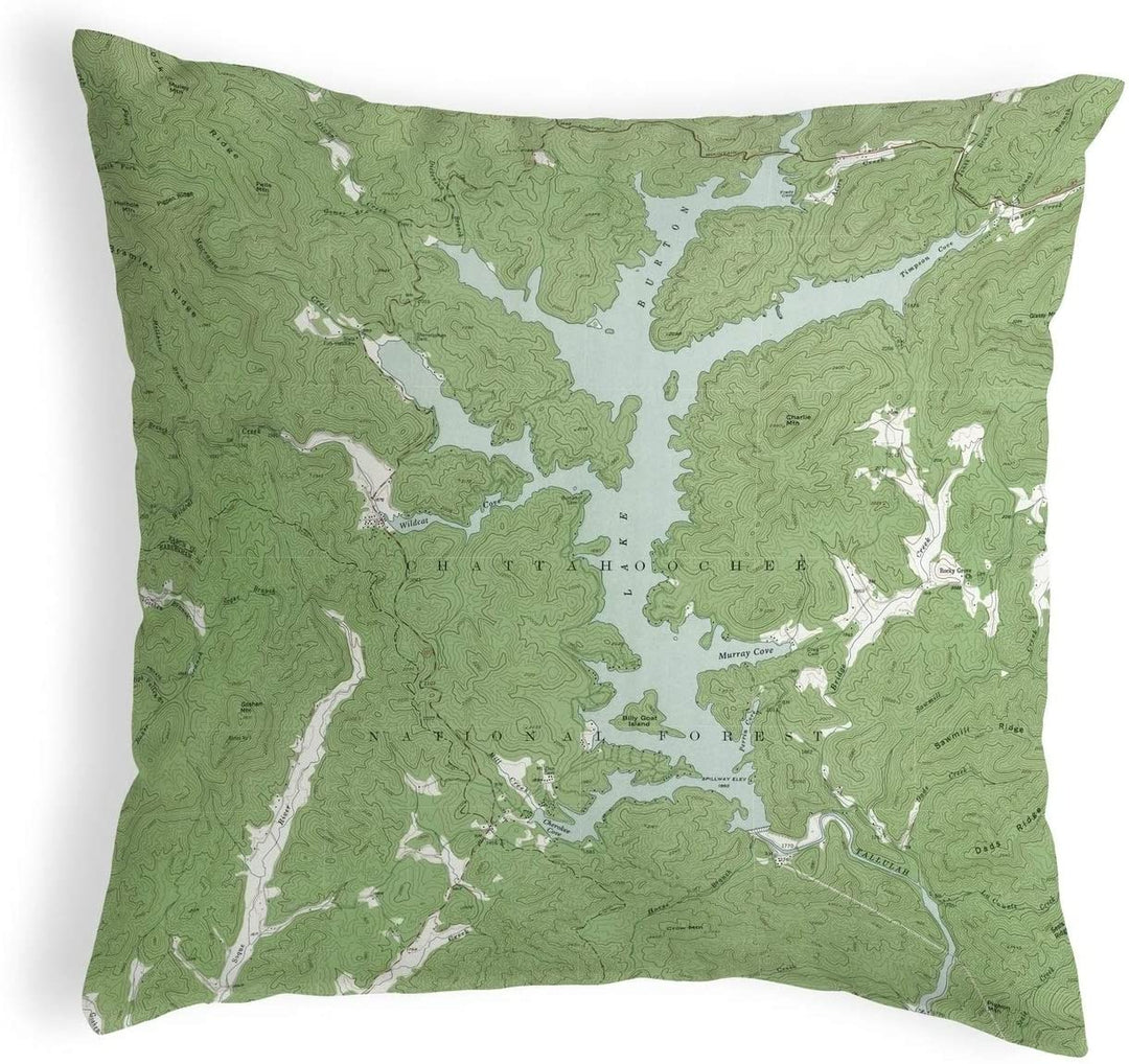 Lake Ga Nautical Map Noncorded Pillow 12x12 lor Graphic