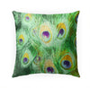 Feather Green Indoor|Outdoor Pillow by 18x18 Green Geometric Modern Contemporary Polyester Removable Cover