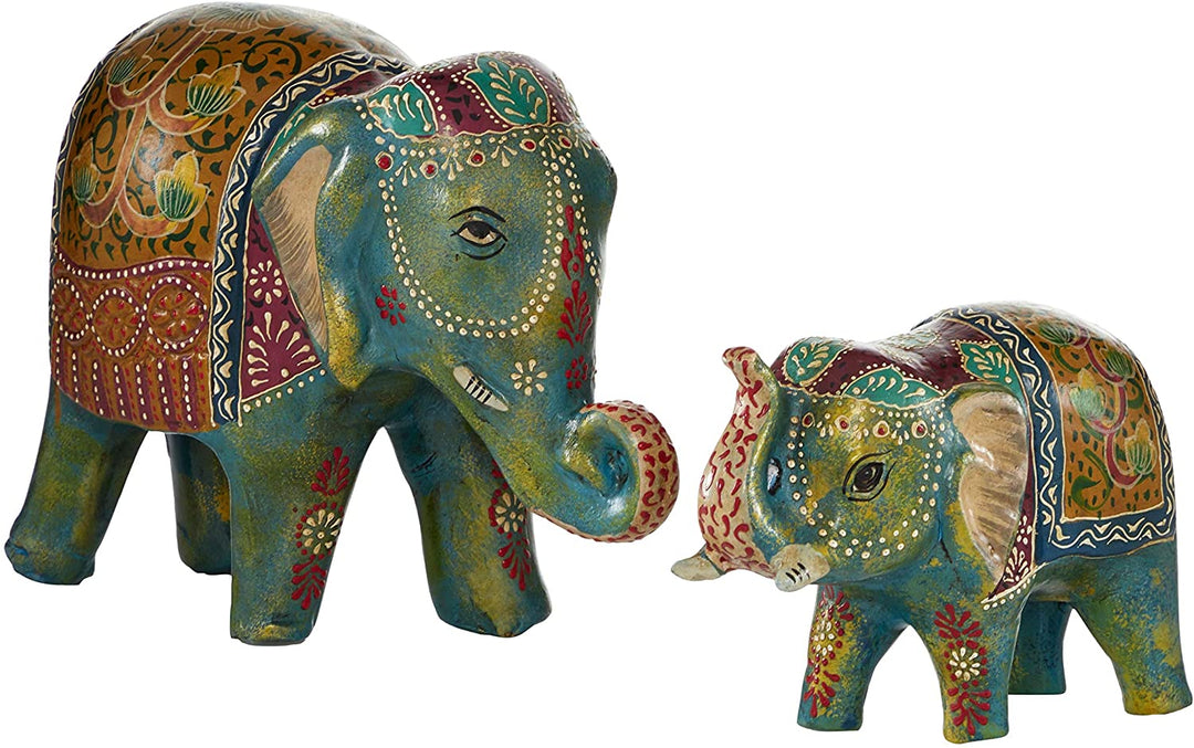 Indian Elephant Figurines Table Set 2 15 X 6 10 Color