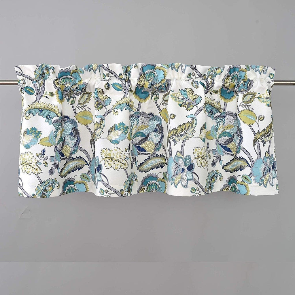 Classic America Floral Leaves Room Darkening Window Curtain Valance Rod Pocket Single Green Modern Contemporary 100% Polyester Energy Efficient