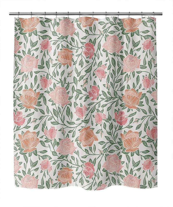 Light Shower Curtain by 71x74 Pink Floral Cottage