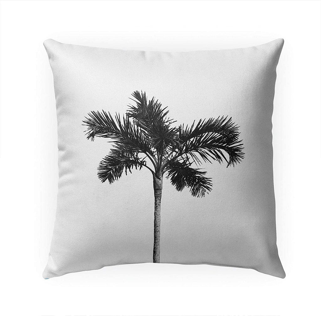 Single Palm Indoor|Outdoor Pillow by Vivid Atelier 18x18 Black Graphic Modern Contemporary Polyester Removable Cover