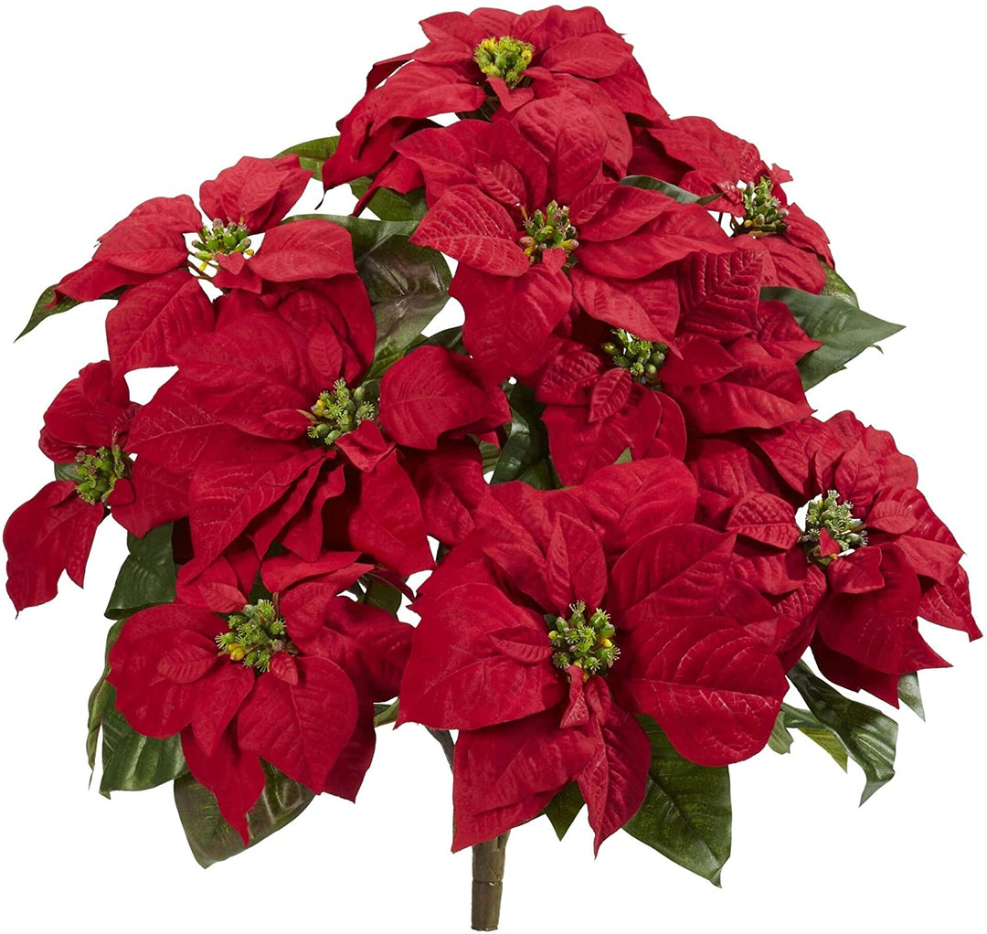 24" Poinsettia Artificial Plant (Set 2) H 24 W 19