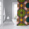 MISC Orange Shower Curtain by 71x74 Orange Geometric Traditional Polyester