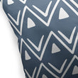 MISC Etched Zig Zag Navy Indoor|Outdoor Pillow by 18x18 Blue Geometric Southwestern Polyester Removable Cover