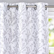 MISC Floral Tree Branch Pattern Blackout Window Curtain Grommet 2 Layer Panels 52'' Width X 84'' Length Grey French Country Polyester Thermal
