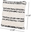 Unknown1 Boho Cotton Throw Pillow (Set 2) Black White Stripe Modern Contemporary Set 2 Removable Cover