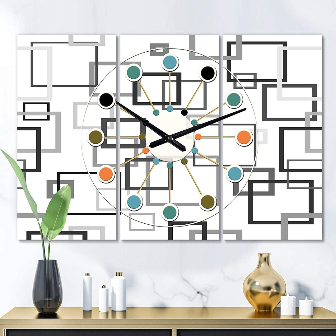 Abstract Retro Design Ii' Oversized Mid Century Wall Clock 3