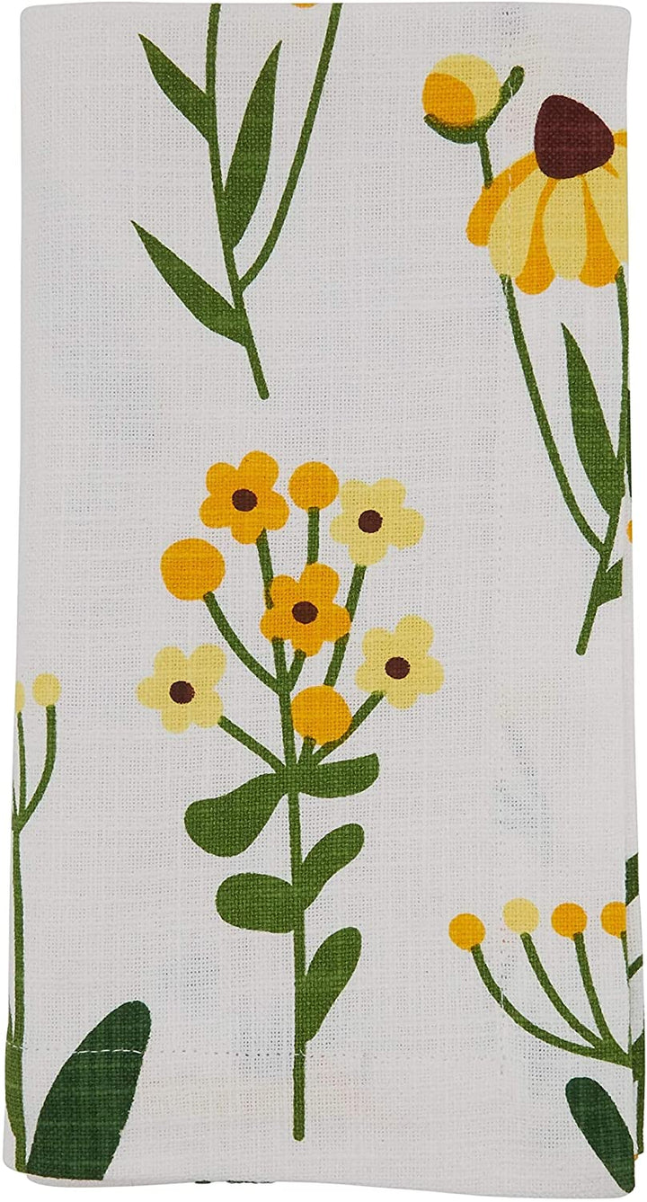 Cotton Table Napkins Daisy Floral Design (Set 4) 20" X