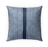 Zen Stripe Block Indigo Indoor|Outdoor Pillow by 18x18 Blue Modern Contemporary Polyester Removable Cover