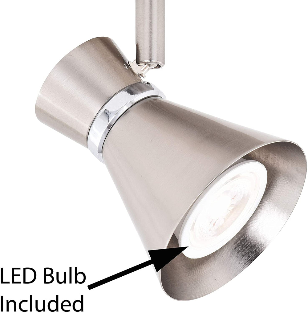 1 Light Led Brushed Nickel Adjustable Ceiling Spot 5 W X 7 25 H D Grey Mid Century Modern Aluminum Steel Bulbs Included - Diamond Home USA