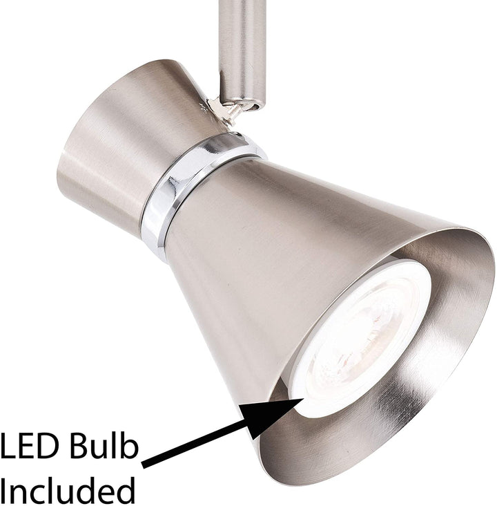 1 Light Led Brushed Nickel Adjustable Ceiling Spot 5 W X 7 25 H D Grey Mid Century Modern Aluminum Steel Bulbs Included - Diamond Home USA