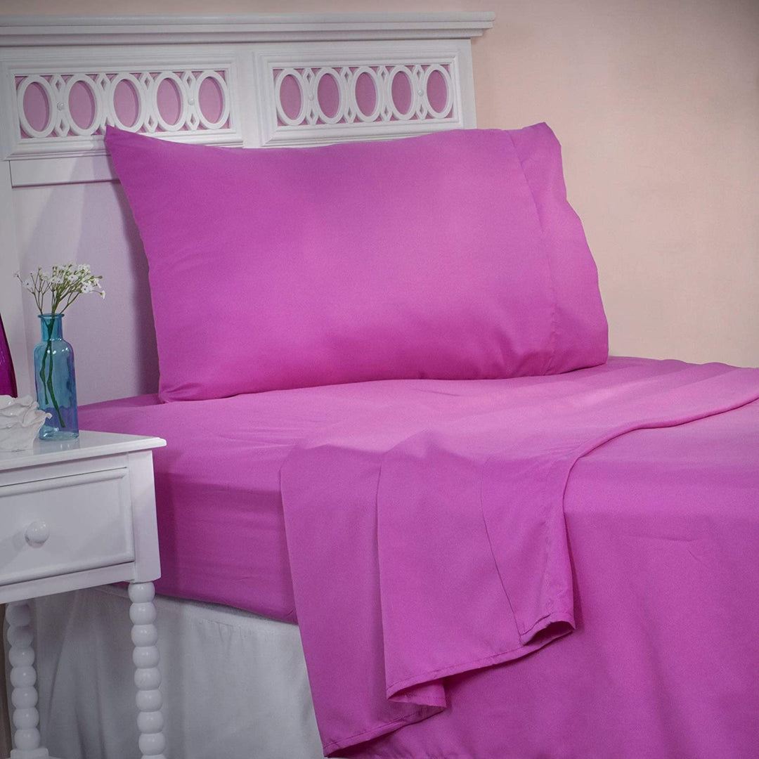 Home Cotton Blend 1200 Thread Count Pink Sheet Set (Twin)