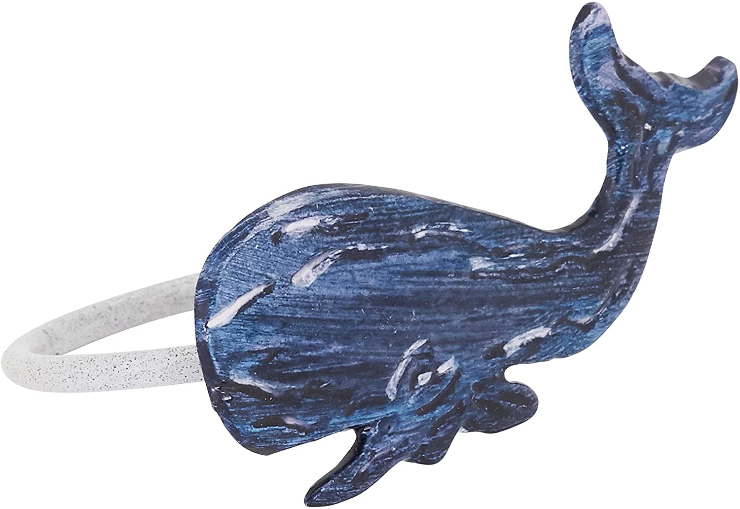 MISC Napkin Rings Whale Design (Set 4) Blue Brass