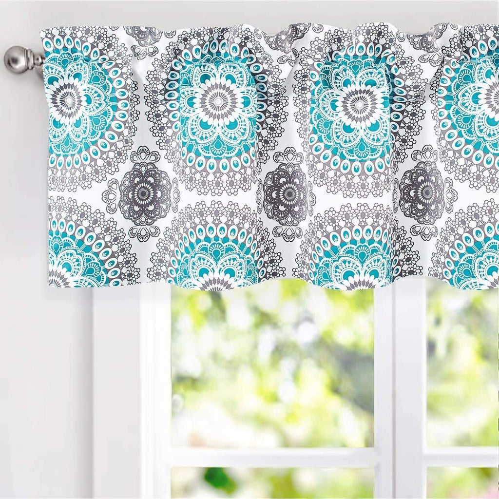 Unknown1 Medallion Pattern Room Darkening Rod Pocket Window Curtain Valance 52"  Width X 14  Length Color Modern Contemporary Polyester