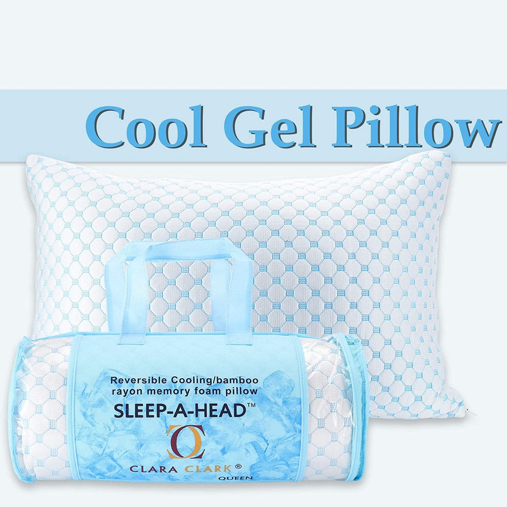 Memory Foam Pillow Bamboo Cover Premium Luxury Gel Pillows Sleepingback Sleepers Neck