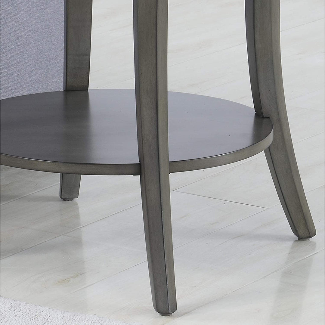 Contemporary Oval Shelf End Table Gray Grey Modern Wood Finish - Diamond Home USA