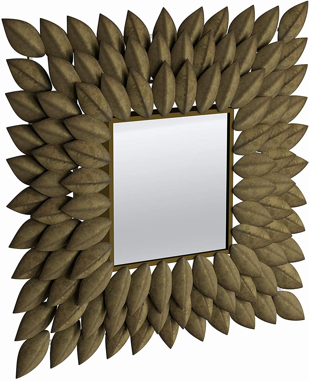 Metal Wall Mirror 30' X Antique Brown Classic