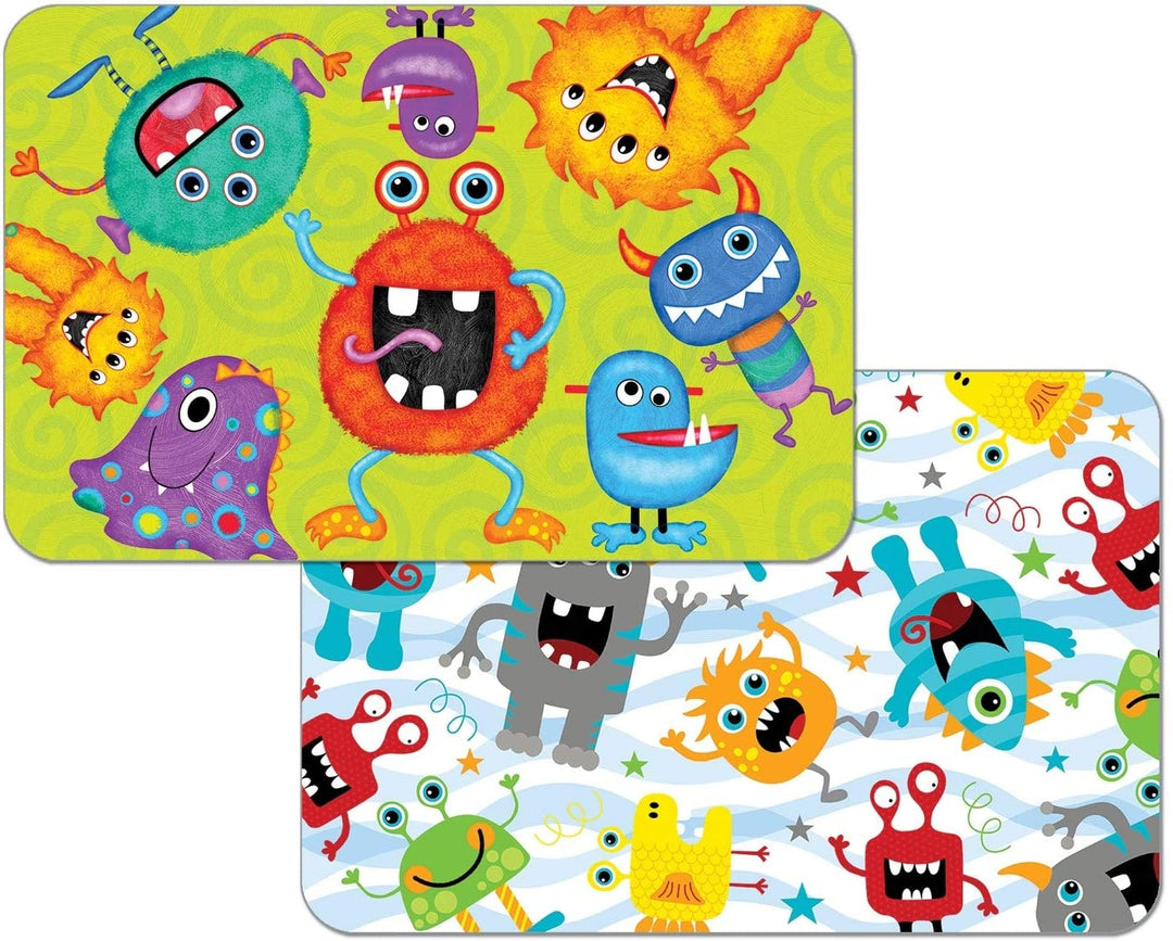 Wipe Clean Placemats Set 4 Kids Magnificent Monsters Color