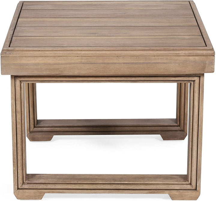 Acacia Wood Side Table Brown Transitional Square - Diamond Home USA