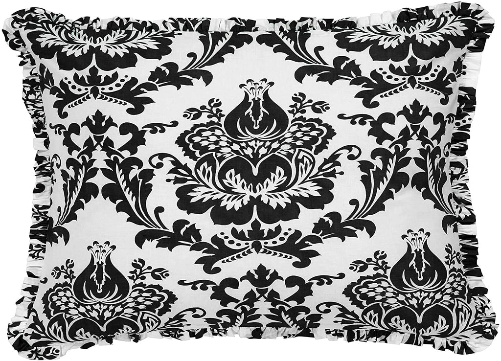 Unknown1 Black White Damask Modern Contemporary Cotton