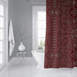 MISC Burgundy Shower Curtain by 71x74 Red Geometric Southwestern Polyester