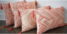 Tie Dyed Coral Chenille Tile Accent Pillow Color Geometric Bohemian Eclectic Cotton One Removable Cover