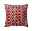 Floral Leaf Red Indoor|Outdoor Pillow by 18x18 Red Geometric Modern Contemporary Polyester Removable Cover