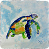 Blue Sea Turtle Coaster Set 4 Color Synthetic Fiber